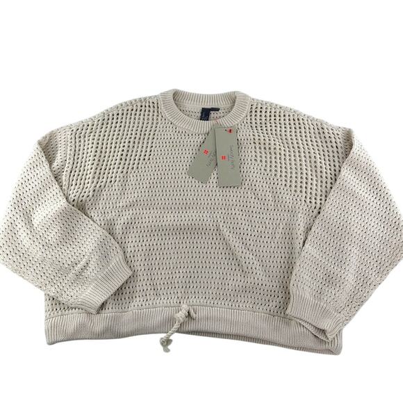 Sweaty Betty Women's Lily White Tides High Open Weave Jumper Size 12 - Picture 5 of 8
